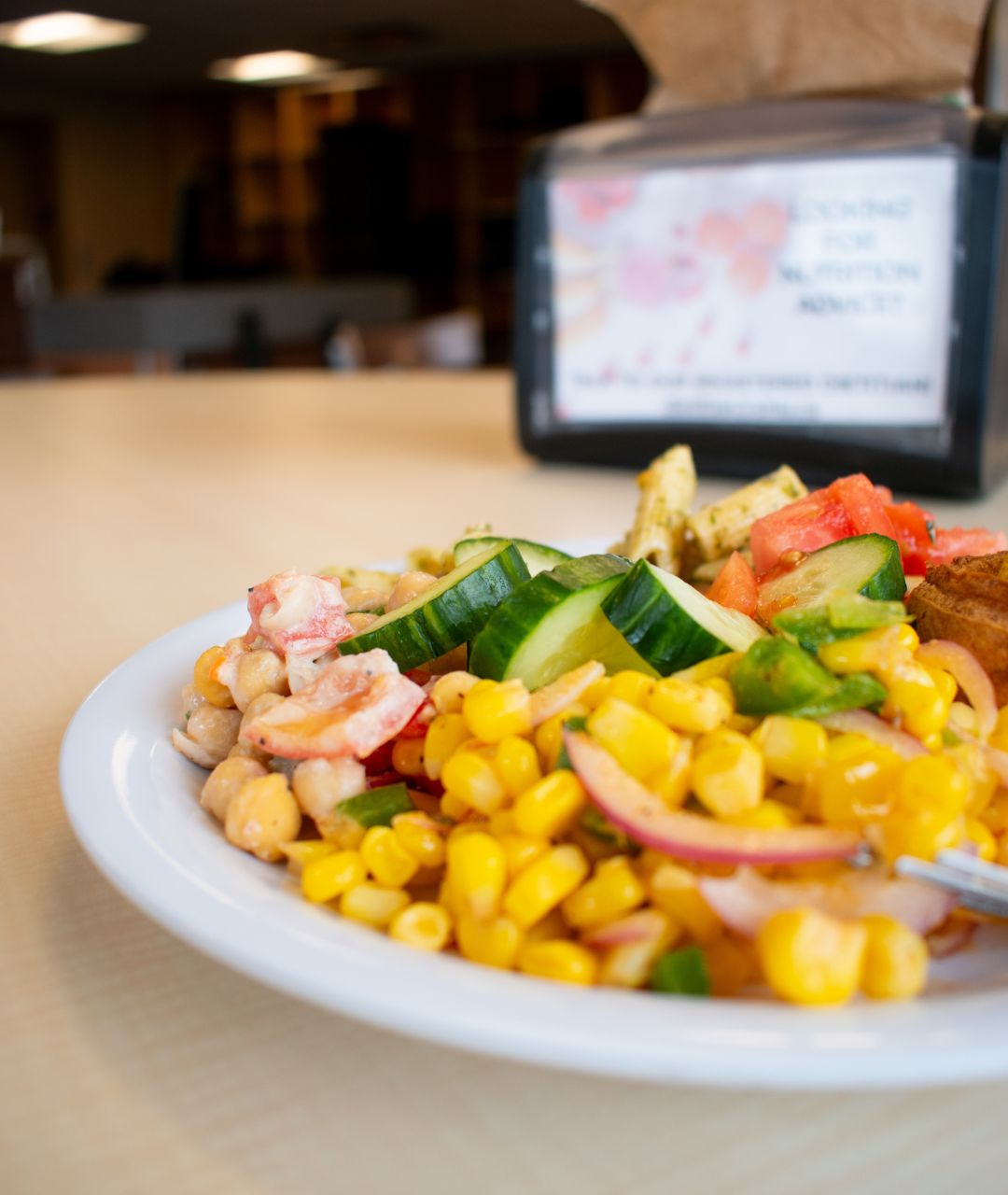 vegetarian salad plate on table