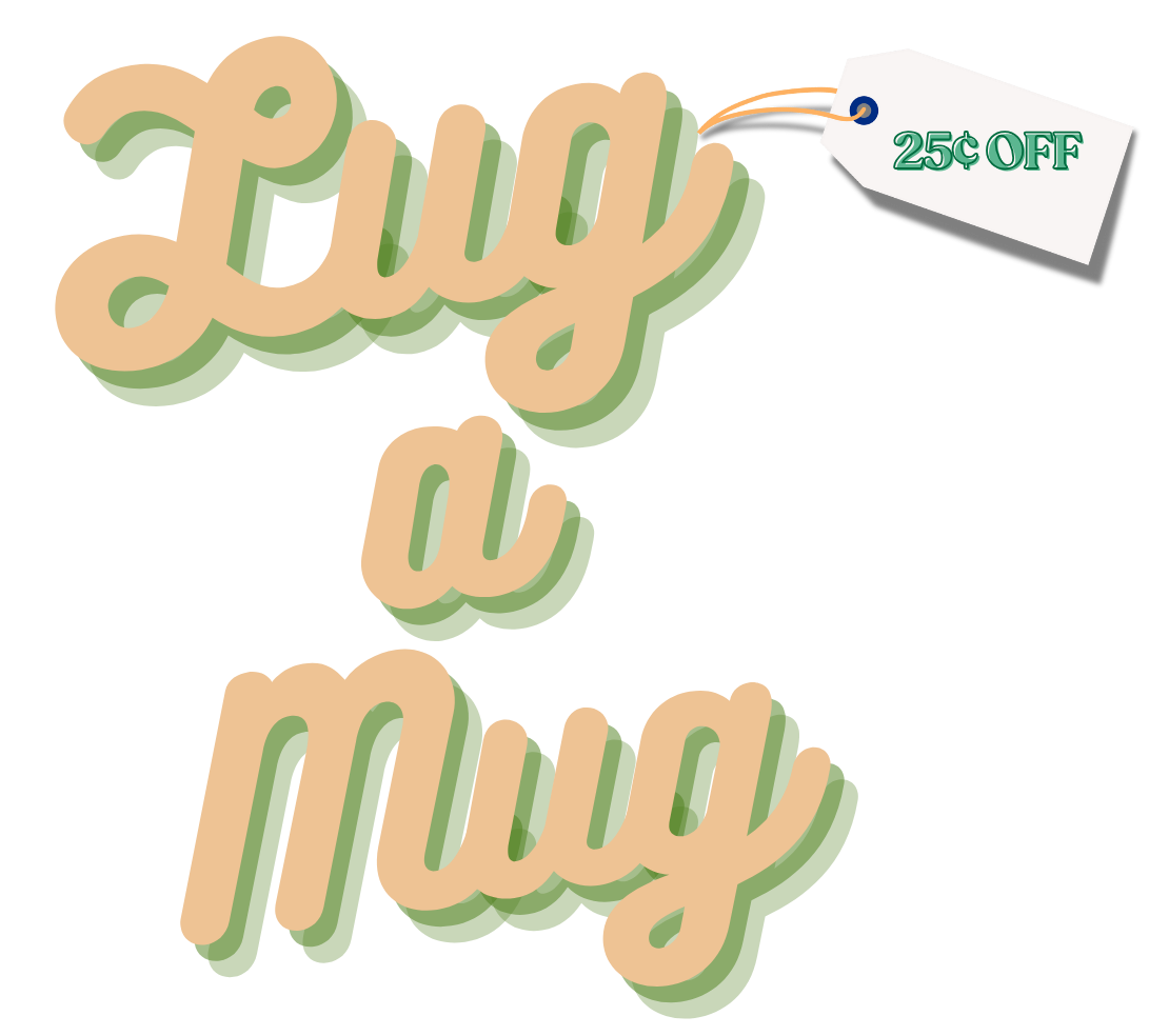 lug-a-mug icon with discount